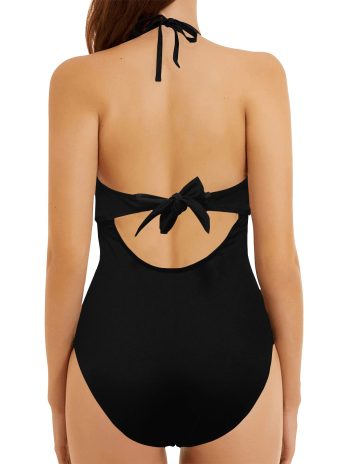 Backless Bow Hollow Out Swimsuit (S17)